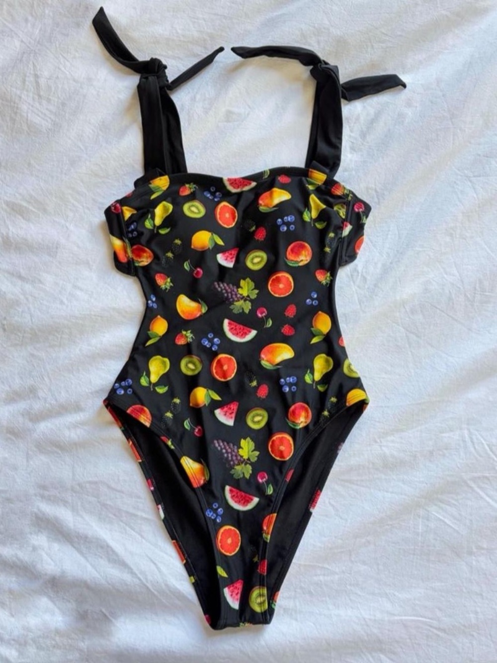 Fruit Print One Piece Bathing Suit Small